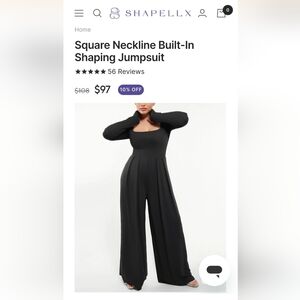Shapellx Square Neckline Built-in Shaping Jumpsuit